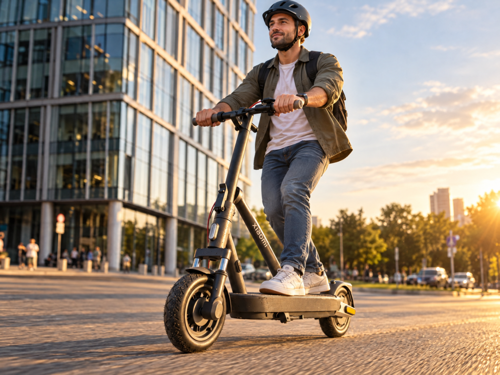 patinete com pessoa realista